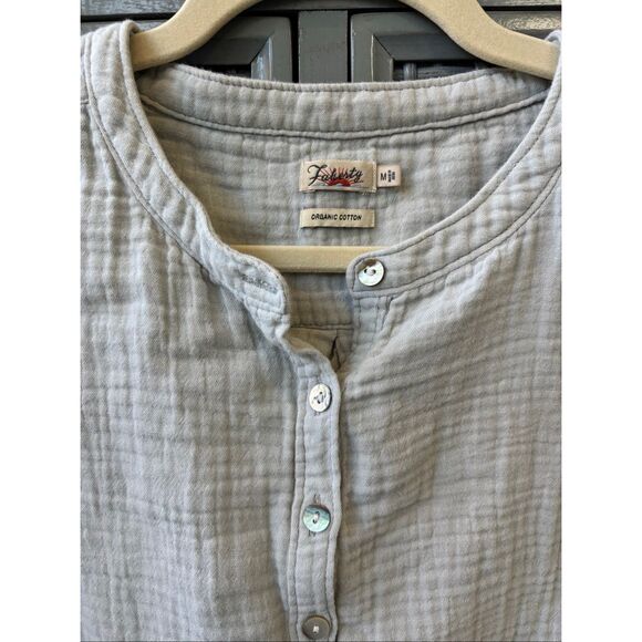 NWOT Faherty dream cotton Desmond gauze top, smoke Med $98 A36 - Picture 4 of 8